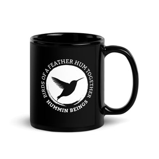 Birds of a Feather Hum Together Black Glossy Mug