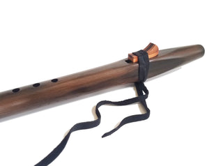Native American Style F Sharp Flute - Iron Stained Cedar