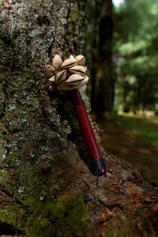 Chacha Oleander Seed Pod Shaker | Handmade Wooden Handle Rainforest Instrument